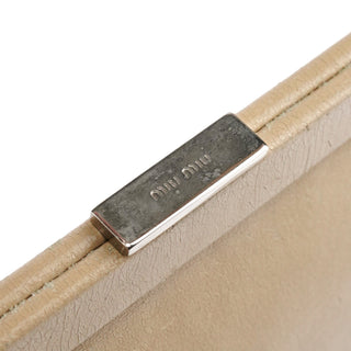 Miu Miu Beige Leather Clutch Handbag