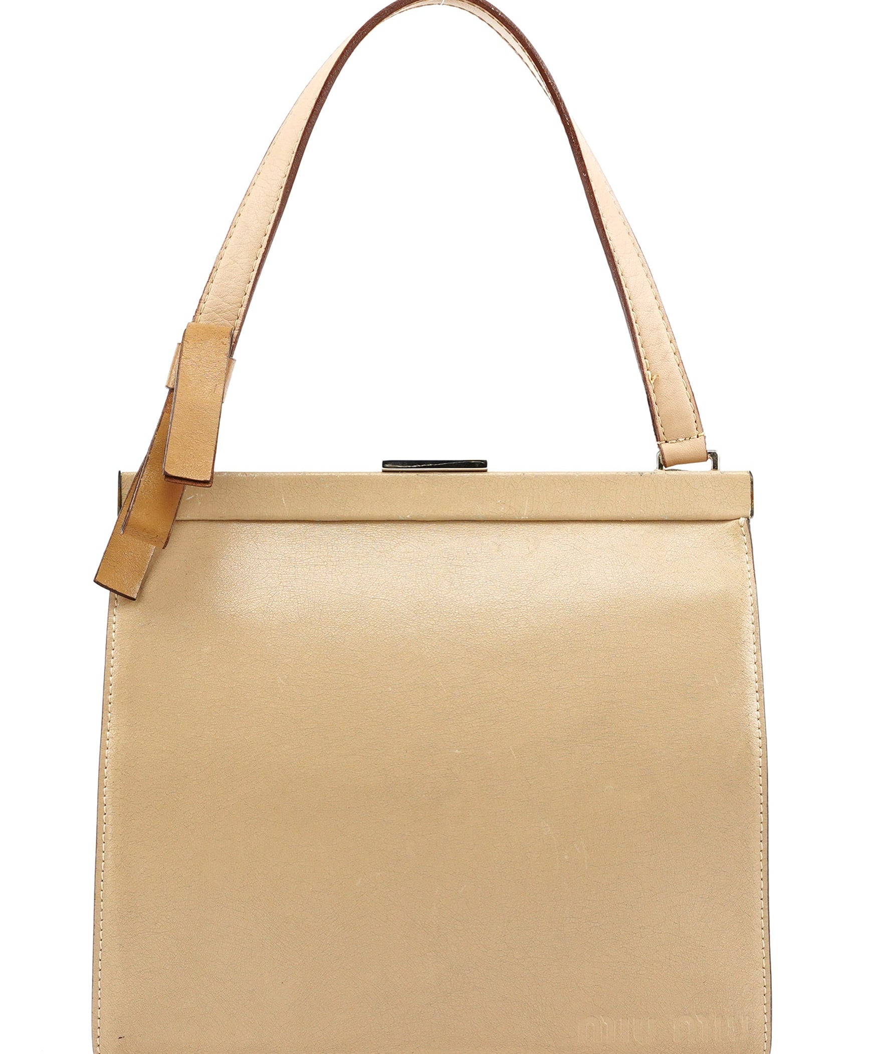 Miu Miu Beige Leather Clutch Handbag