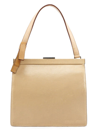 Miu Miu Beige Leather Clutch Handbag