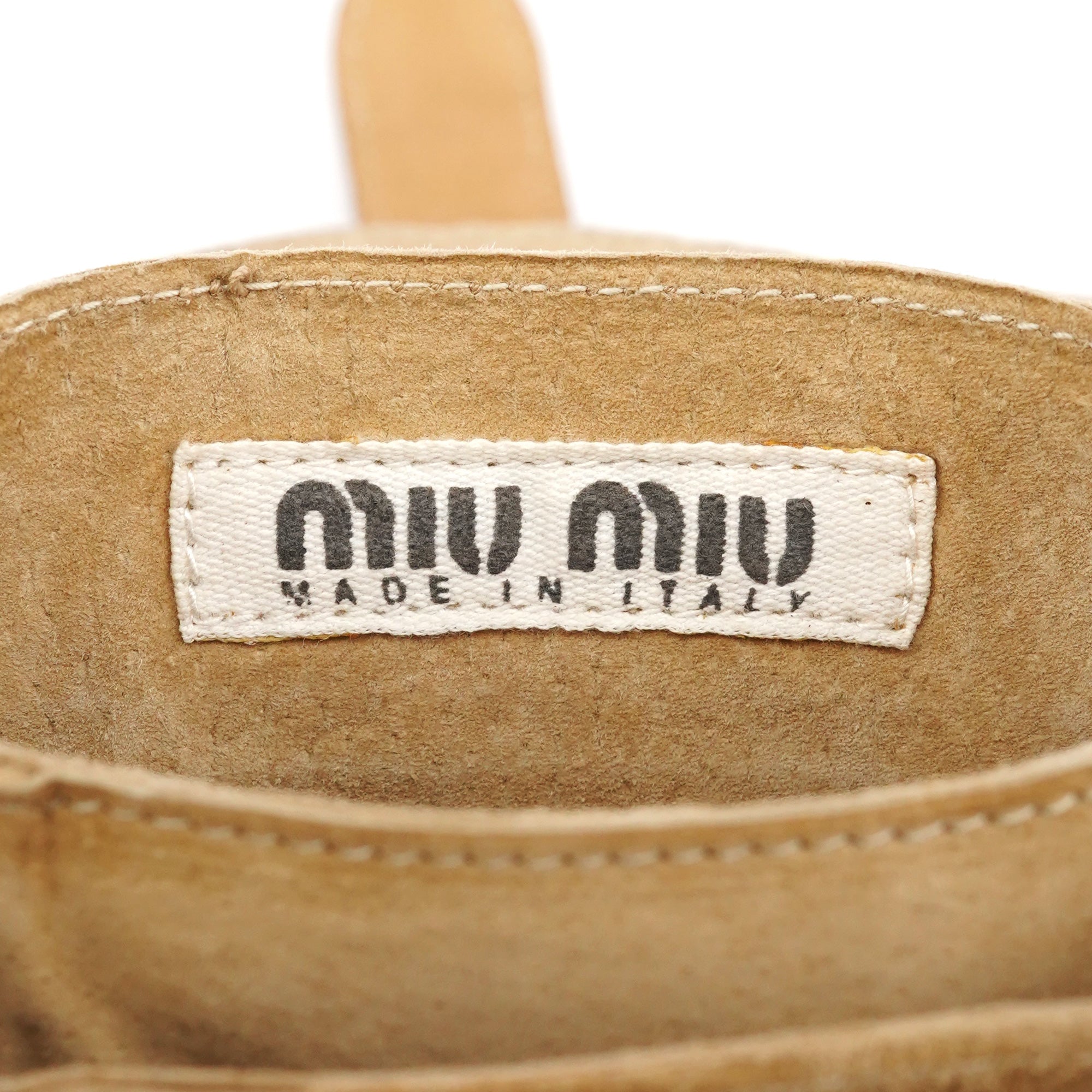 Miu Miu Sac bandoulière en cuir beige