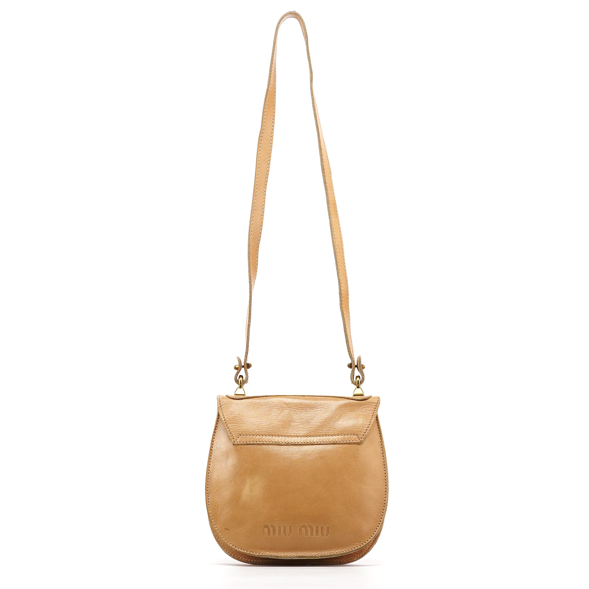 Miu Miu Sac bandoulière en cuir beige