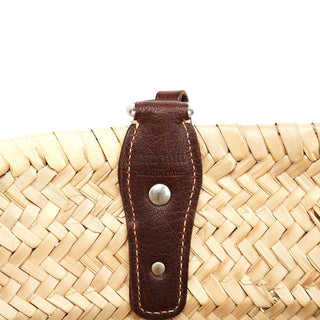 Miu Miu Beige Raffia Brown Leather Basket Bag