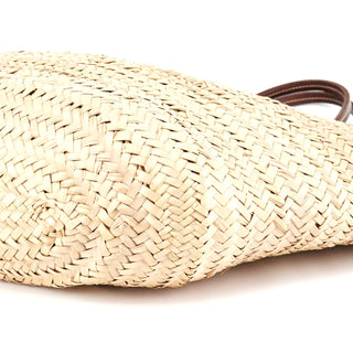 Miu Miu Beige Raffia Brown Leather Basket Bag