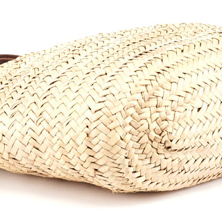 Miu Miu Beige Raffia Brown Leather Basket Bag