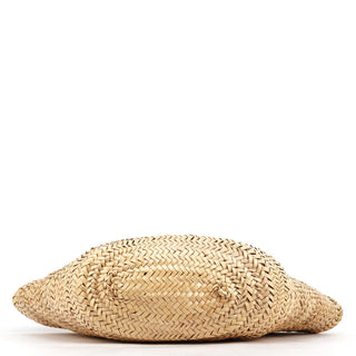 Miu Miu Beige Raffia Brown Leather Basket Bag