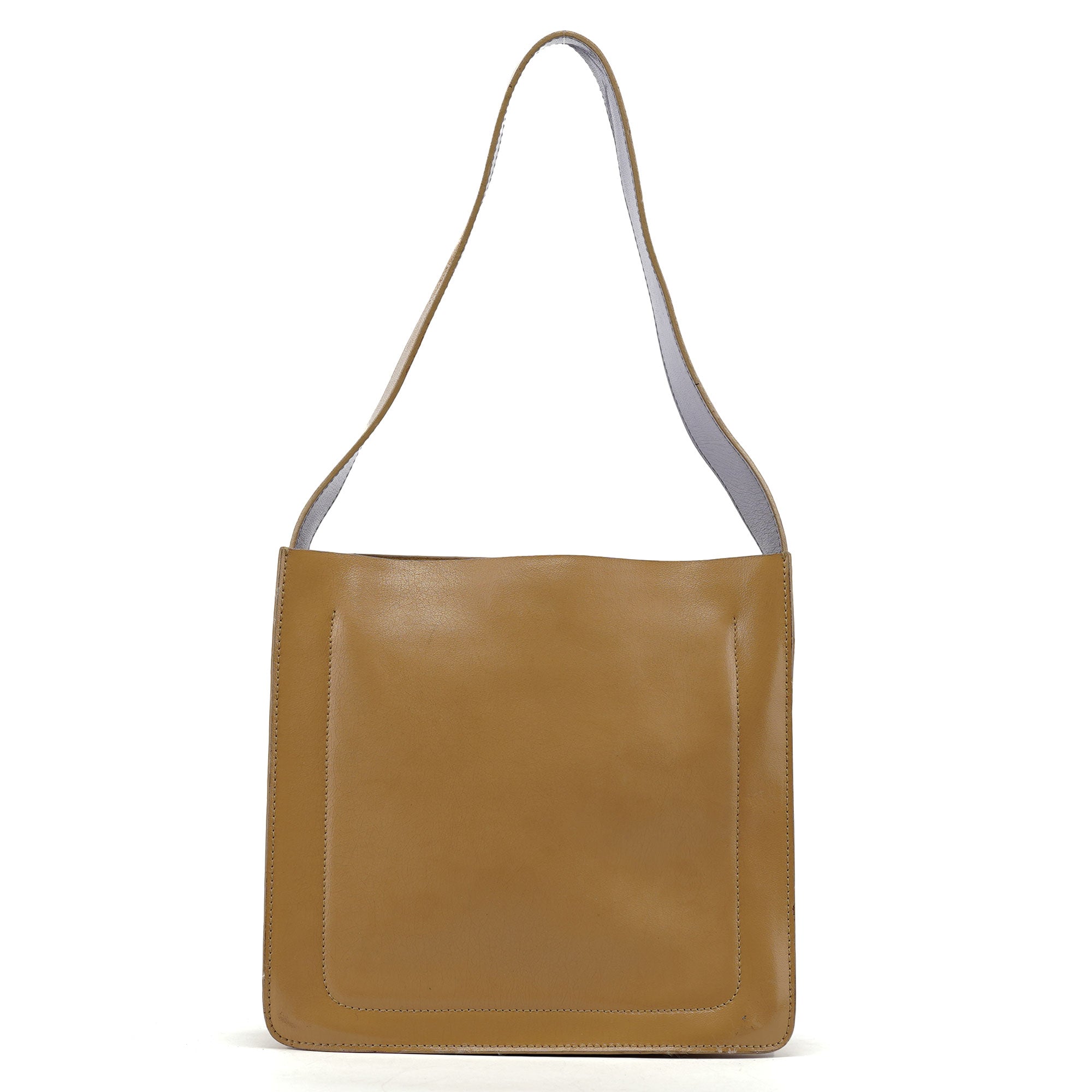 Miu Miu Beige Yellow Crackled Leather Knot Shoulder Bag