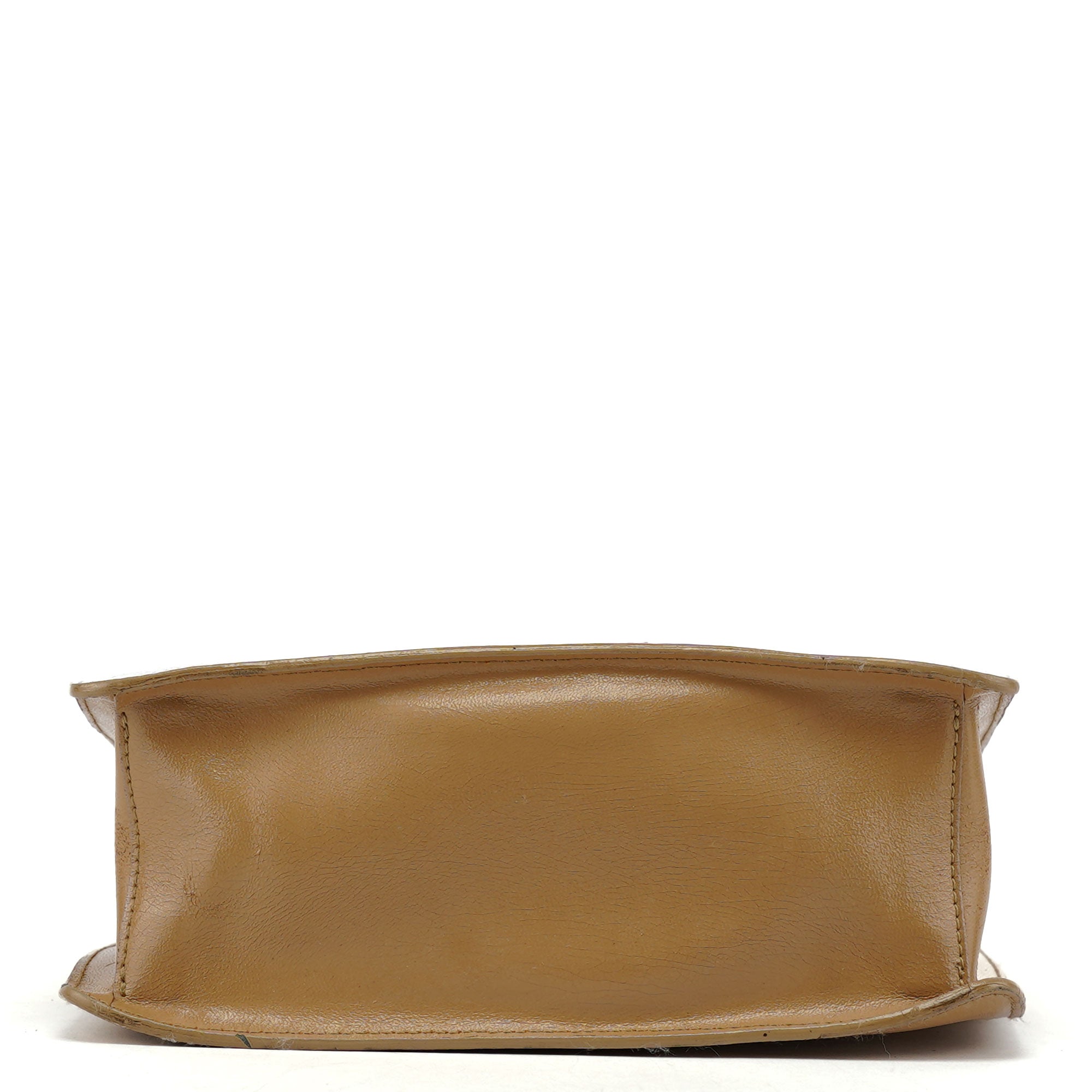 Miu Miu Beige Yellow Crackled Leather Knot Shoulder Bag