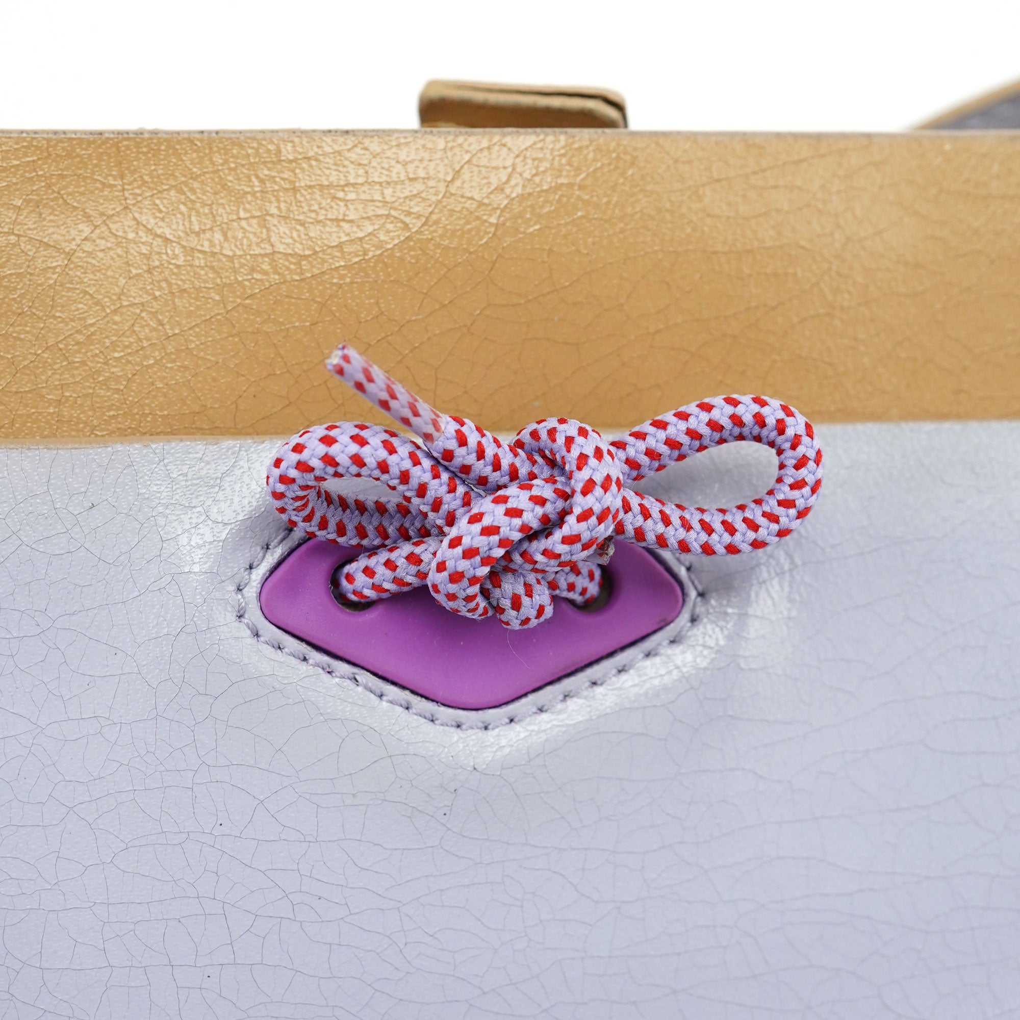 Miu Miu Beige Yellow Crackled Leather Knot Shoulder Bag