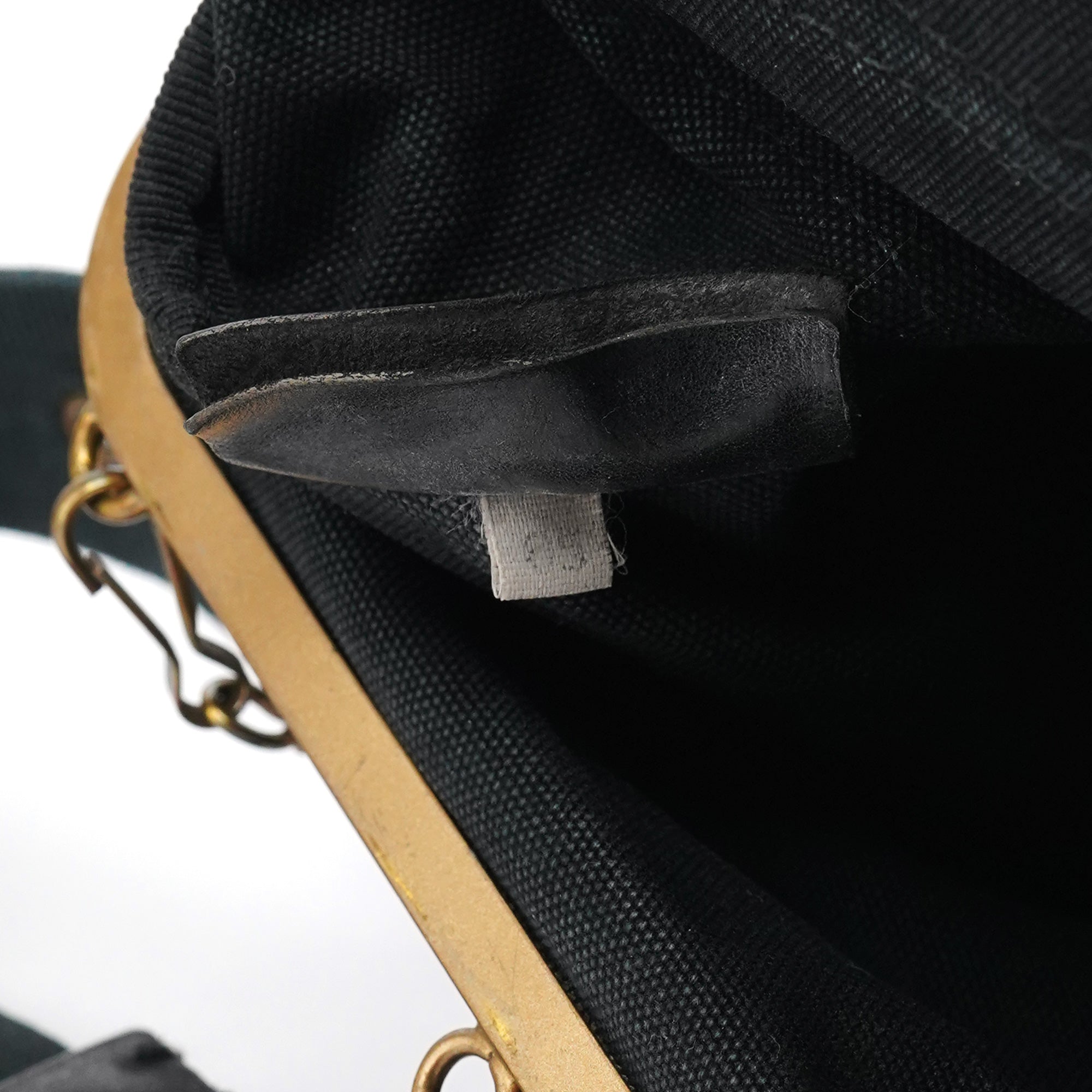 Miu Miu Black Canvas Frame Shoulder Bag