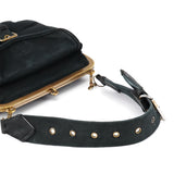 Miu Miu Black Canvas Frame Shoulder Bag