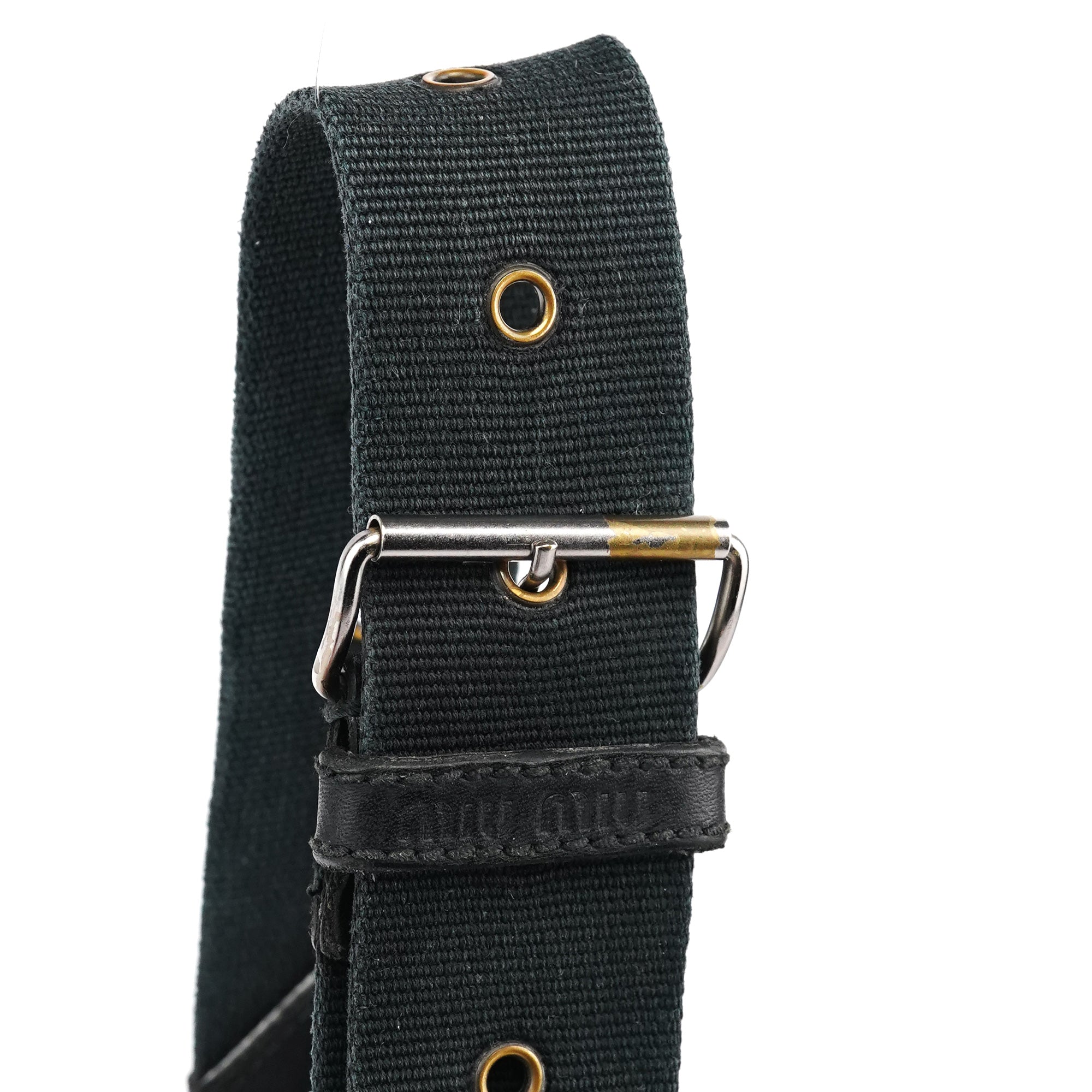 Miu Miu Black Canvas Frame Shoulder Bag