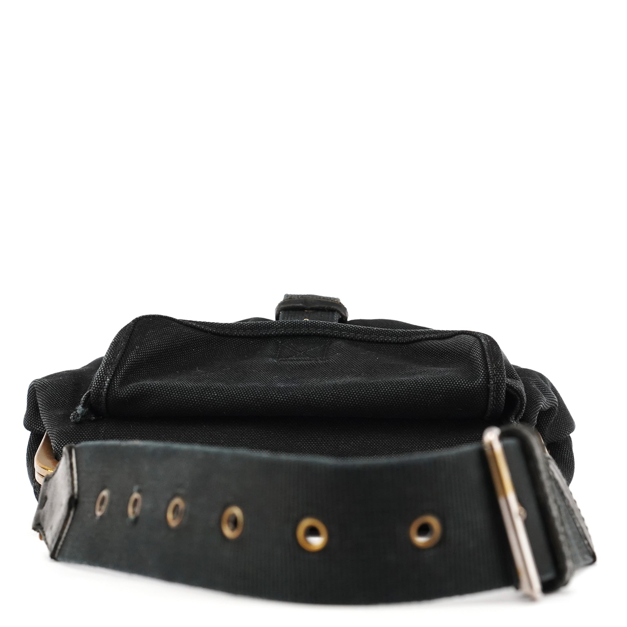 Miu Miu Black Canvas Frame Shoulder Bag