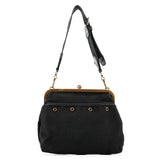 Miu Miu Black Canvas Frame Shoulder Bag