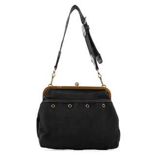 Miu Miu Black Canvas Frame Shoulder Bag