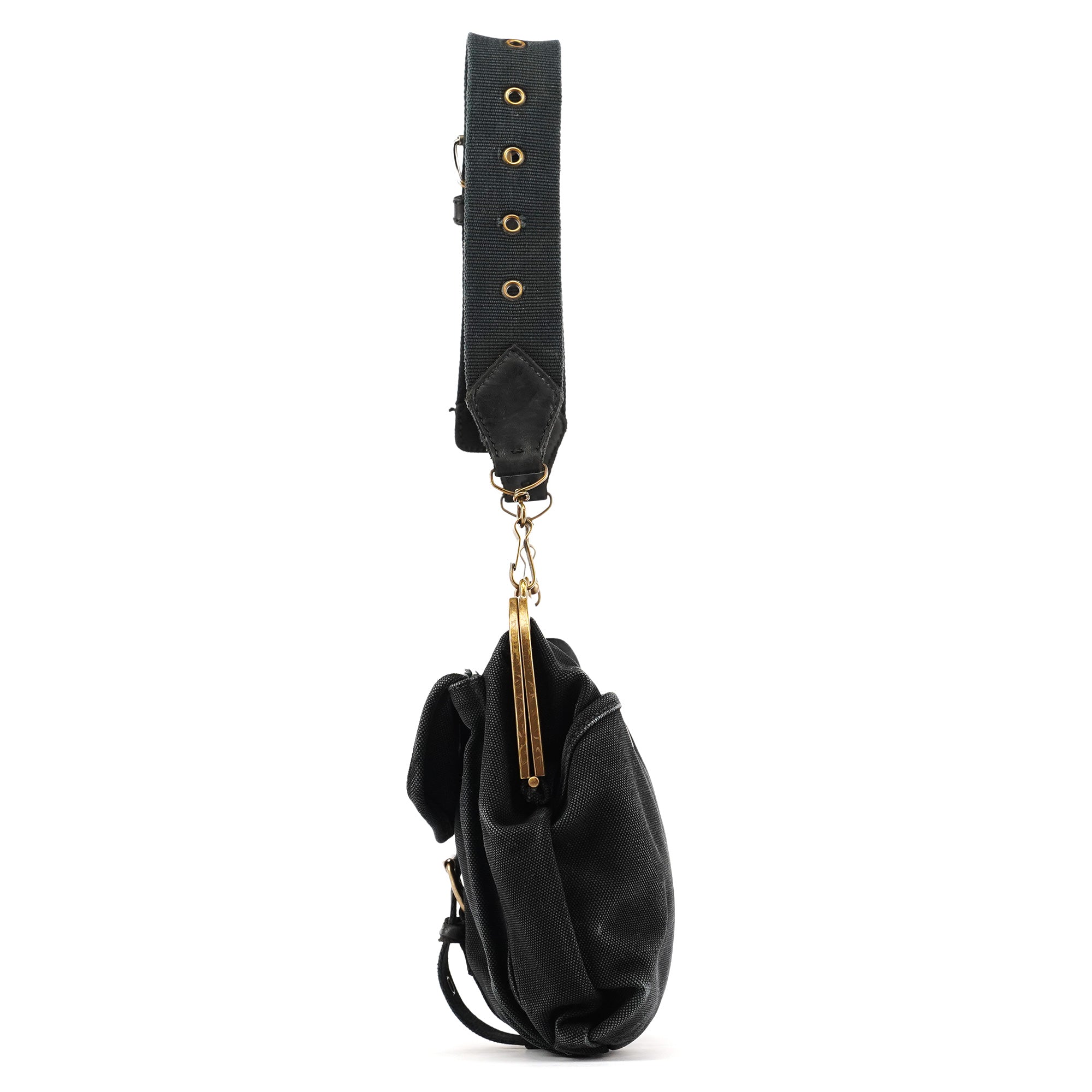 Miu Miu Black Canvas Frame Shoulder Bag