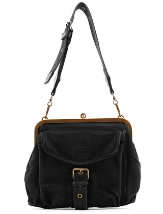 Miu Miu Black Canvas Frame Shoulder Bag