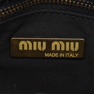 Miu Miu Black Croc Embossed Leather Clutch Tote Bag