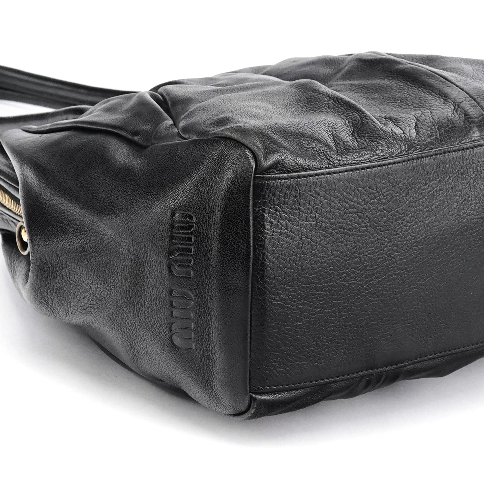 Miu Miu Black Leather Tote Bag