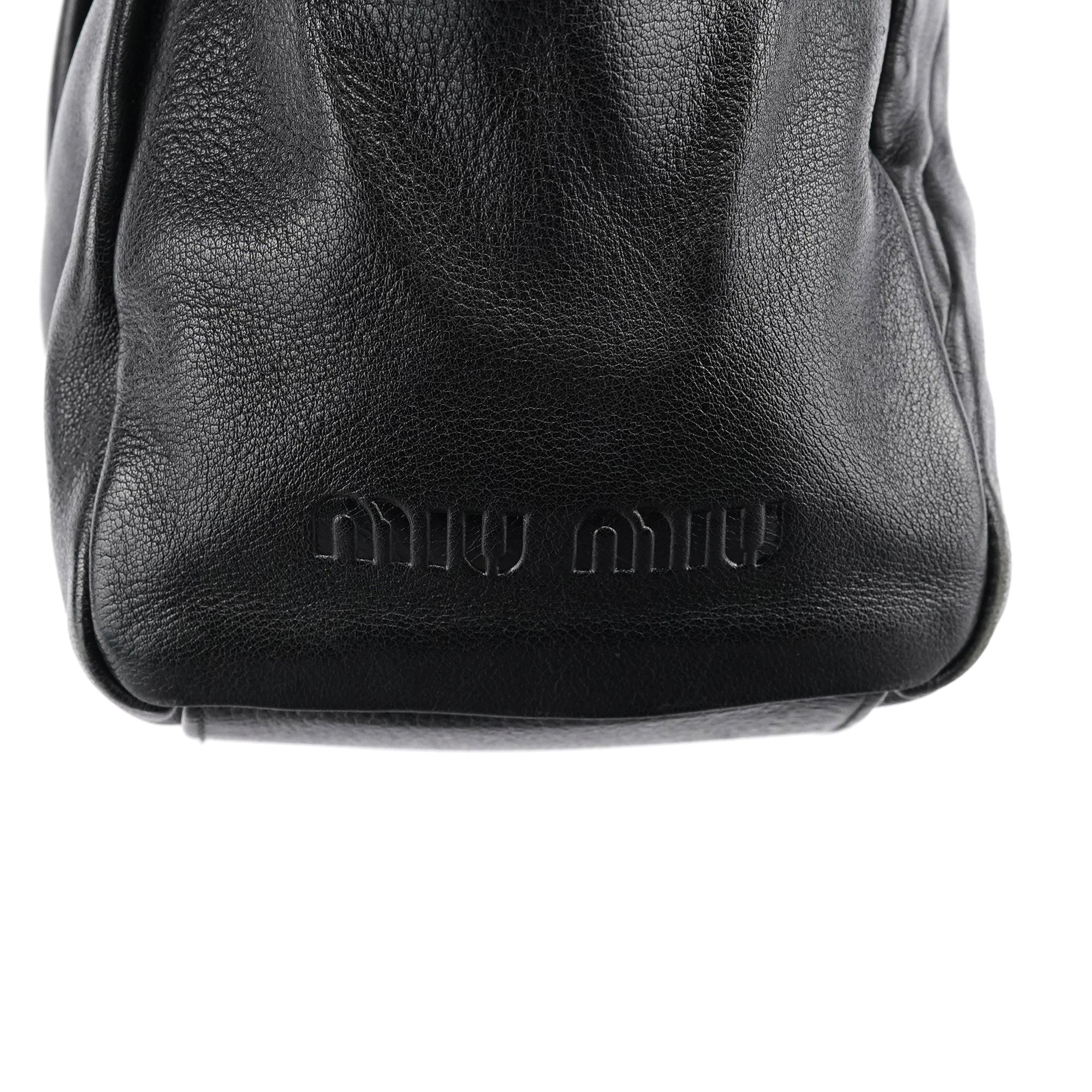 Miu Miu Black Leather Tote Bag
