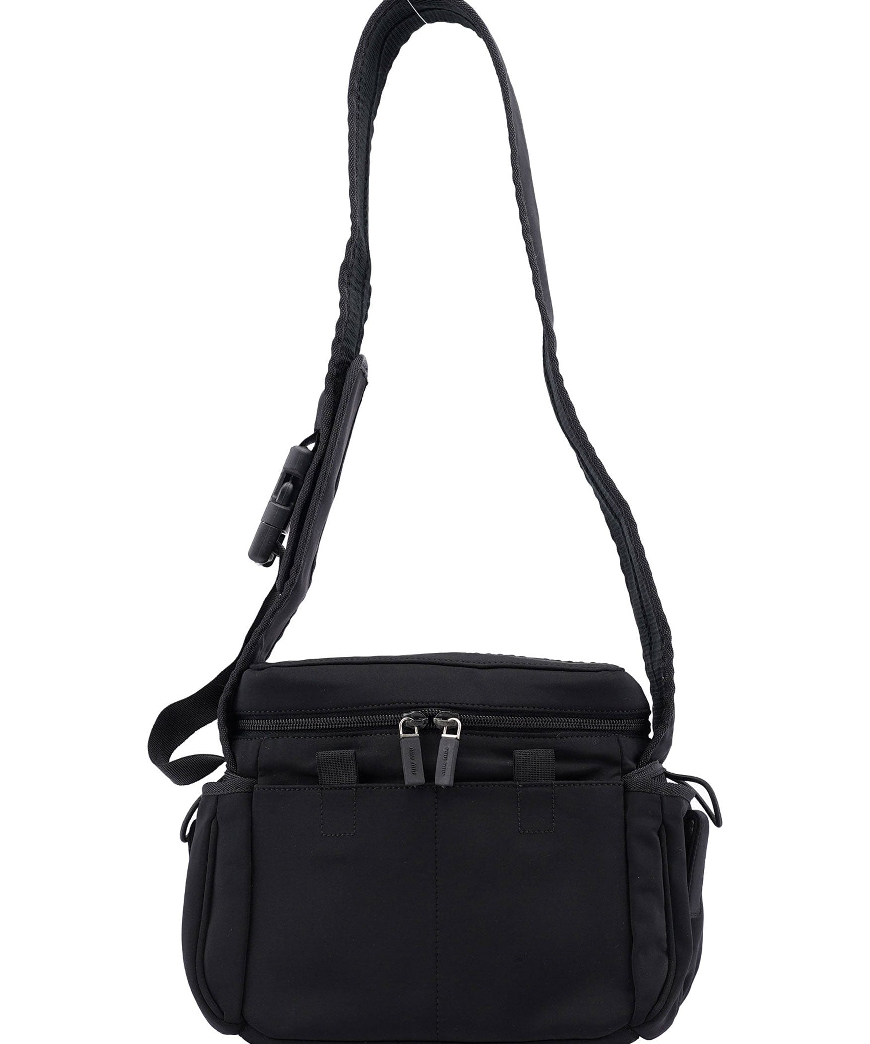 Miu Miu Black Neoprene Tactical Shoulder Bag
