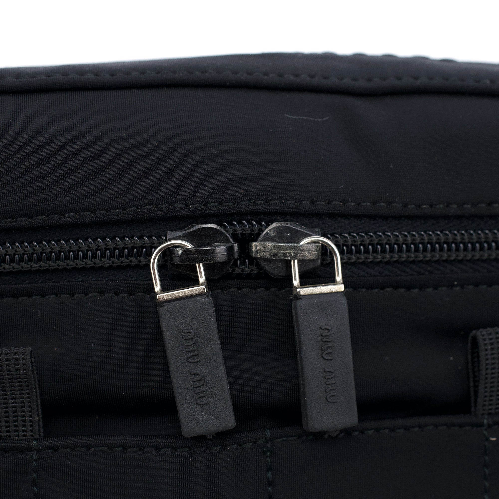 Miu Miu Black Neoprene Tactical Shoulder Bag