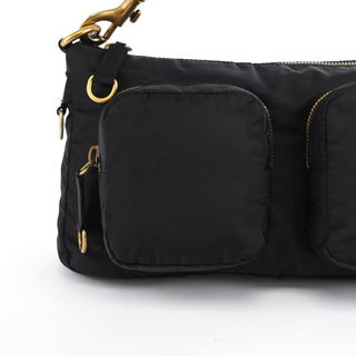Miu Miu Black Nylon Cargo Shoulder Bag
