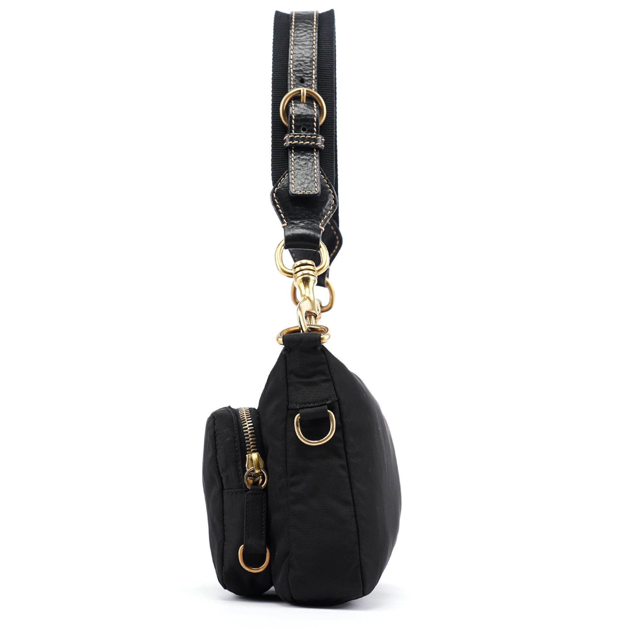 Miu Miu Black Nylon Cargo Shoulder Bag