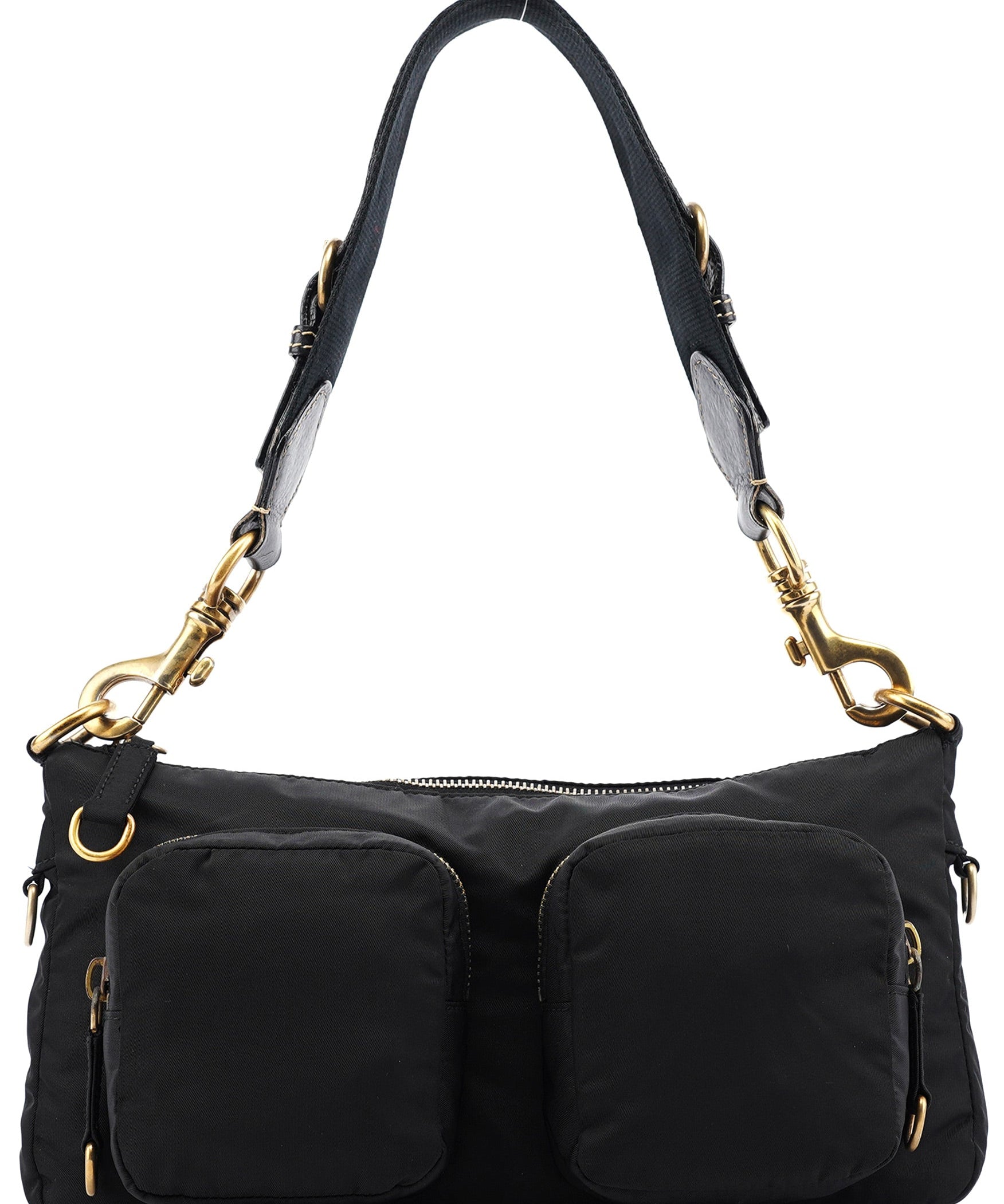 Miu Miu Black Nylon Cargo Shoulder Bag