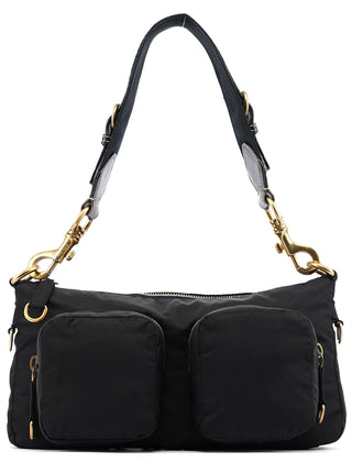 Miu Miu Black Nylon Cargo Shoulder Bag
