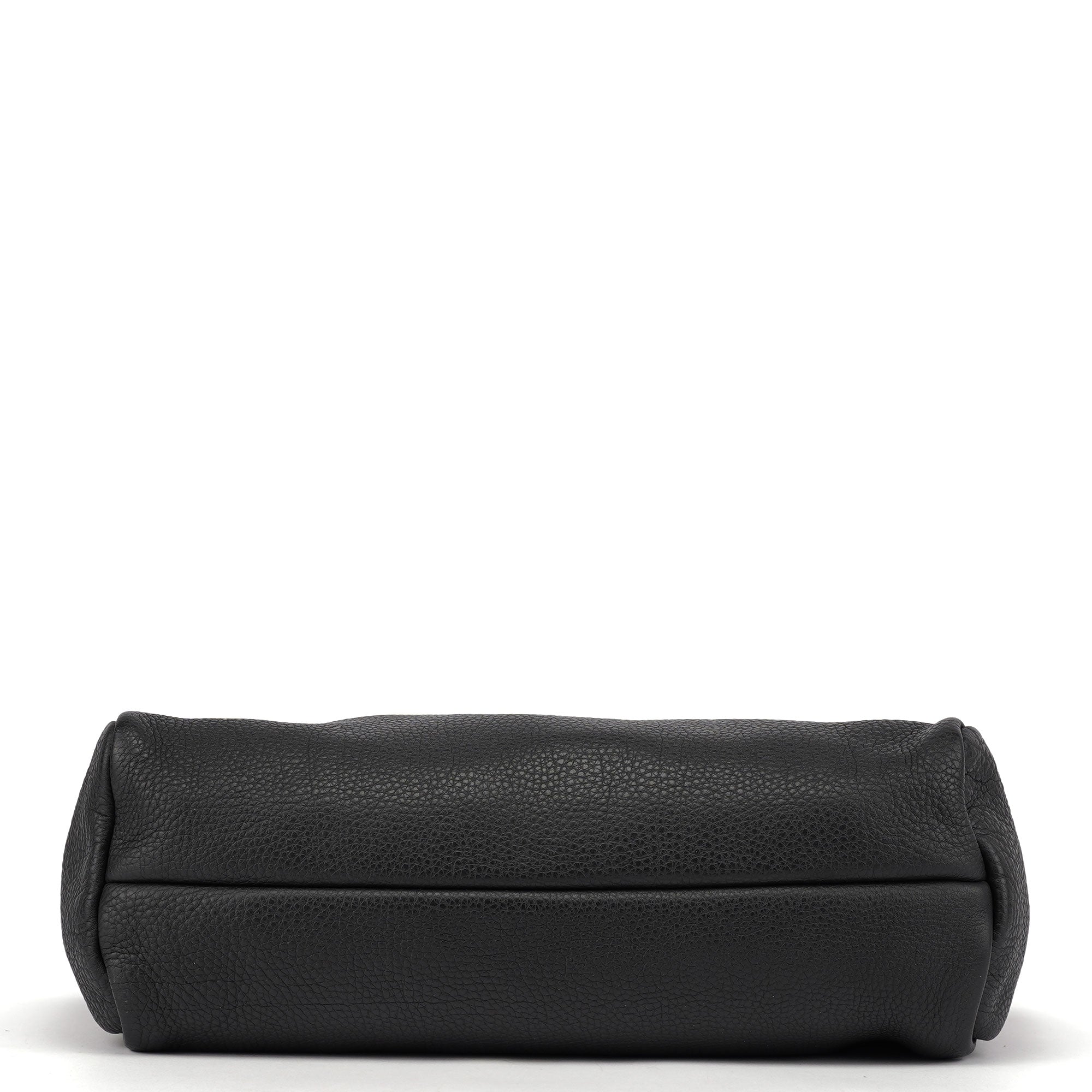Miu Miu Black Pebbled Leather Belt Tote