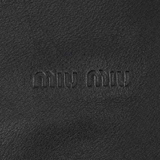 Miu Miu Black Pebbled Leather Knot Shoulder Bag