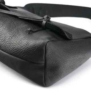 Miu Miu Black Pebbled Leather Knot Shoulder Bag