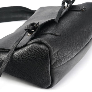 Miu Miu Black Pebbled Leather Knot Shoulder Bag