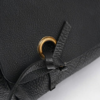 Miu Miu Black Pebbled Leather Knot Shoulder Bag