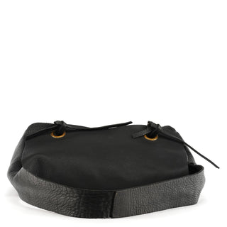 Miu Miu Black Pebbled Leather Knot Shoulder Bag