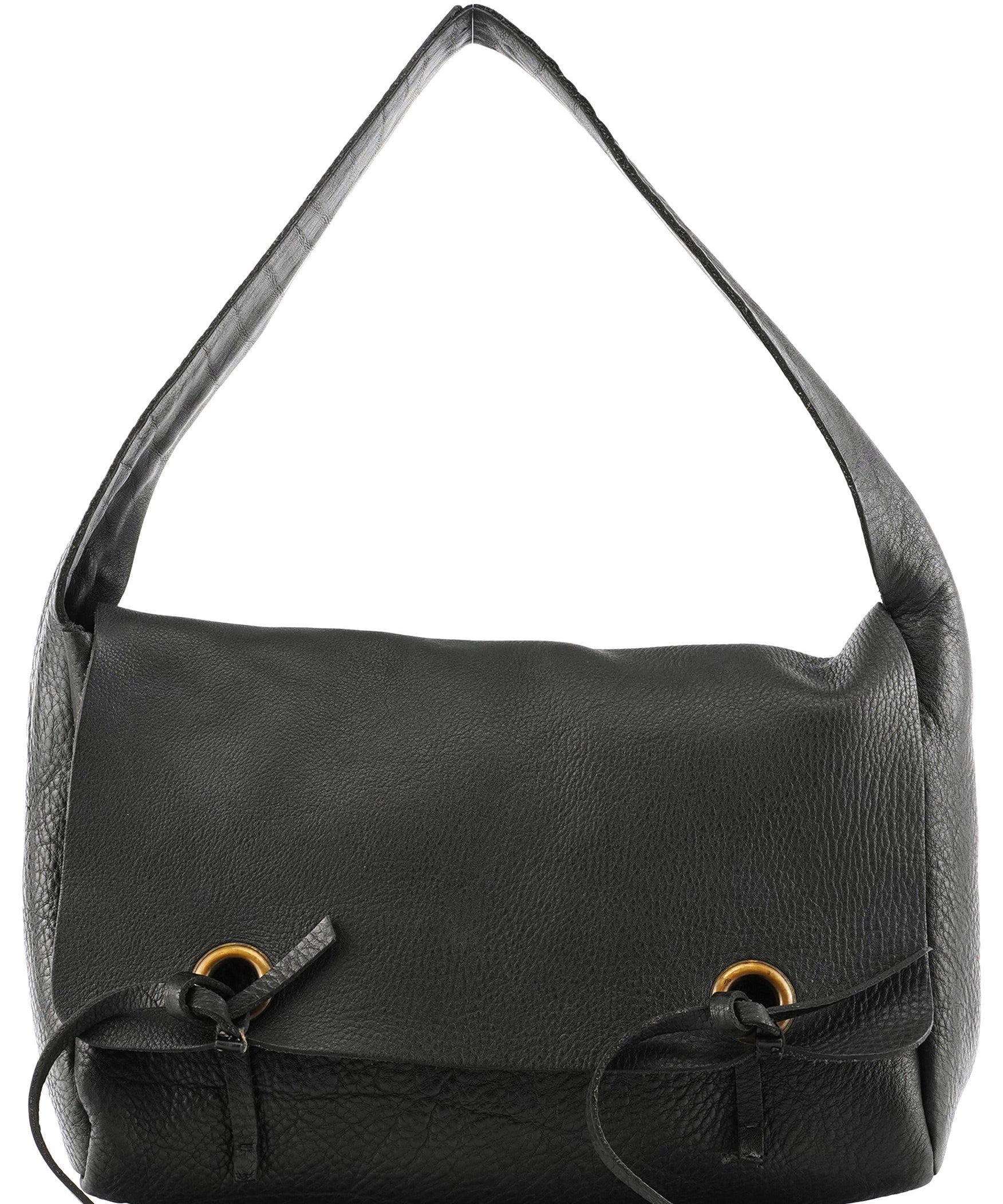 Miu Miu Black Pebbled Leather Knot Shoulder Bag