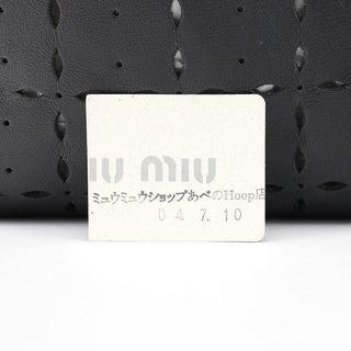 Miu Miu Black Perforated Leather Tote Bag