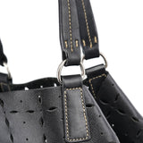 Miu Miu Black Perforated Leather Tote Bag