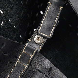 Miu Miu Black Perforated Leather Tote Bag