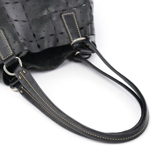 Miu Miu Black Perforated Leather Tote Bag