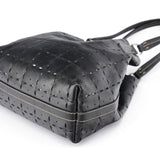 Miu Miu Black Perforated Leather Tote Bag