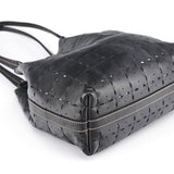 Miu Miu Black Perforated Leather Tote Bag