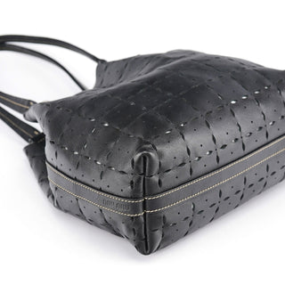 Miu Miu Black Perforated Leather Tote Bag