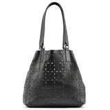 Miu Miu Black Perforated Leather Tote Bag