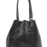 Miu Miu Black Perforated Leather Tote Bag