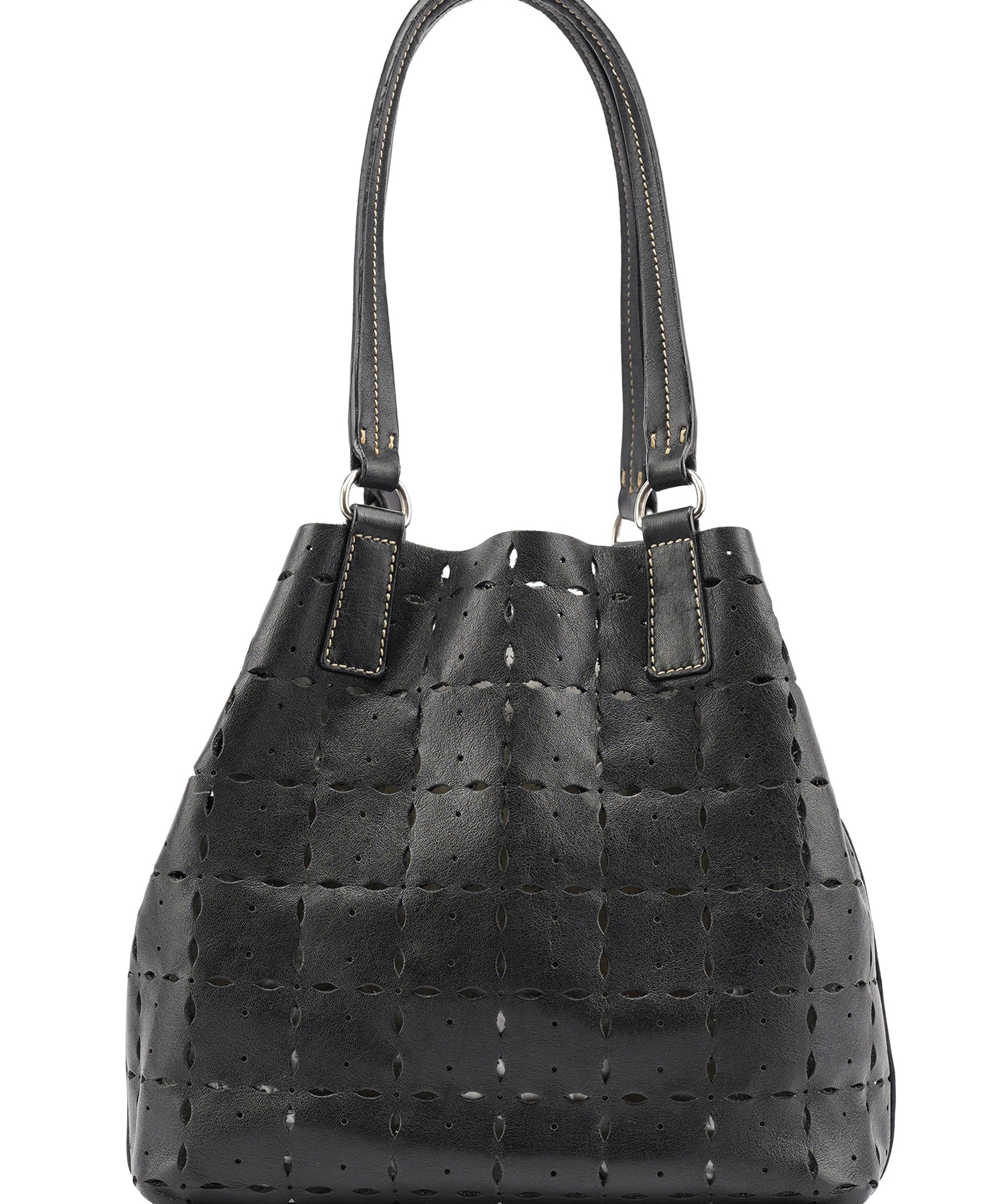 Miu Miu Black Perforated Leather Tote Bag