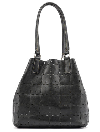 Miu Miu Black Perforated Leather Tote Bag