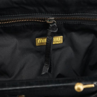 Miu Miu Black Studded Leather Clutch Handbag