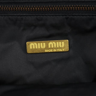 Miu Miu Black Studded Leather Clutch Handbag