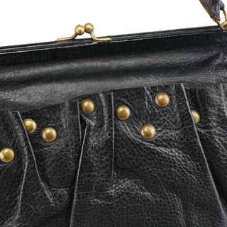 Miu Miu Black Studded Leather Clutch Handbag